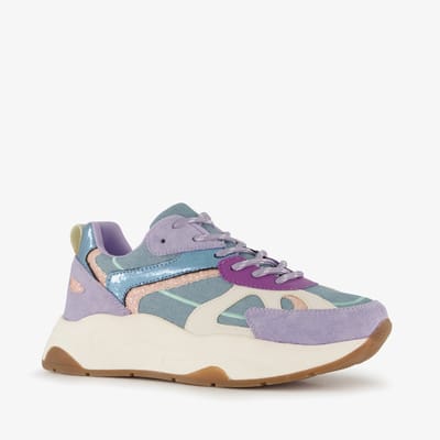 Blue Box dames dad sneakers denim lila - Maat 36 - Uitneembare zool