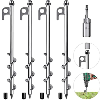 Robuuste spiraalvormige tentharingen 30,5 cm - Perfect voor tenten, trampolines, en meer