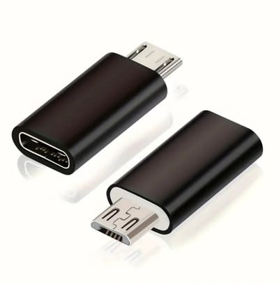 DrPhone VoltSync C2M - Micro USB Mannelijk Adapter Naar USB C Vrouwelijk – Data + Opladen - USB-C Input - Zwart