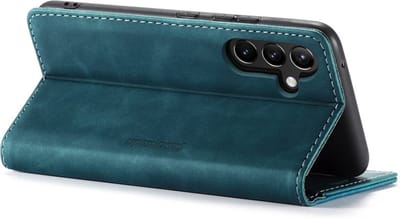 CaseMania Bookcase hoesje geschikt voor Samsung Galaxy S24+ - Effen Groen - Kunstleer