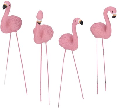 Dailygoods- Tuinbeeld Flamingo - Duurzaam Hars - Gietijzeren Voeten - Stevig Standbeeld - Tuindecoratie - Multifunctioneel Gebruik