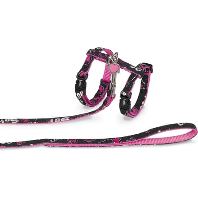 Nobby kattentuig met lijn ribbon love zwart