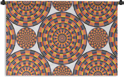Wandkleed - Wanddoek - Mandala - Mexico - Patroon - 90x60 cm - Wandtapijt