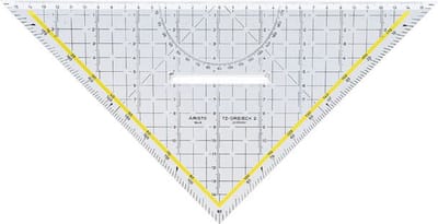 Geodriehoek Aristo 1648/2 325mm met greep transparant | 10 stuks