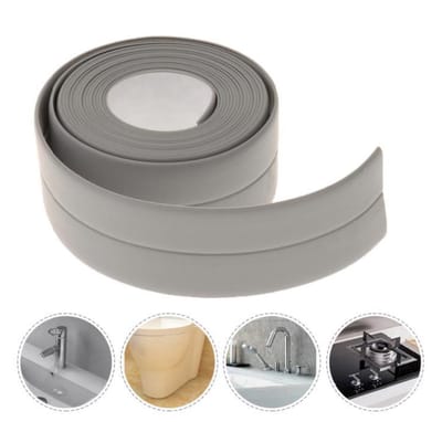 ***Afdichtstrip - SanitairStrip - Kitstrip - Schimmelbestendig - Waterdicht - Sanitair Tape - 3.2M x 2,2CM - Grijs - van Heble® ***