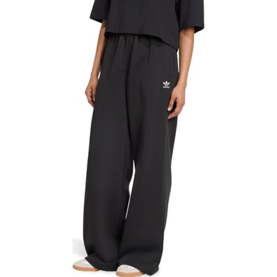 Adidas Essentials Wide Leg Pant Broeken Dames - Zwart - Maat XL (46-48) - Katoen Jersey