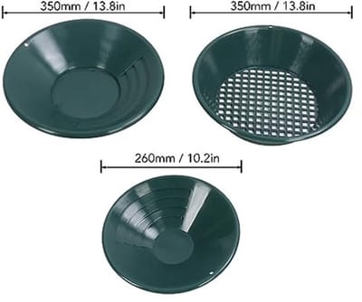 Goudpan, Eenvoudige Bediening Lichtgewicht 3PCS Groene Ronde Goudpannenset voor Minerale Extractie