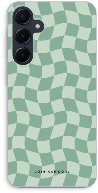 Case Company® - Hoesje geschikt voor Samsung Galaxy A55 hoesje - Grid Groen - Soft Cover Telefoonhoesje - Bescherming aan alle Kanten en Schermrand