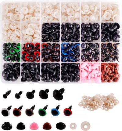 Veiligheid Ogen voor Speelgoed Maken, 600 STKS Veiligheid Ogen en Veiligheid Noses en Wasringen Veiligheid Ogen voor Zacht Speelgoed Pop Teddy Bear Pluche Speelgoed Ambachten Ogen Neussen