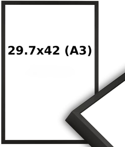 Aluminium Wissellijst A3 29.7 x 42 Zwart - Ontspiegeld Glas - Professional