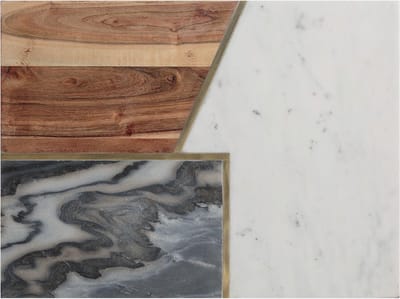 Typhoon Elements serveerplank uit acaciahout; marmer en steen 30x39.5x1cm