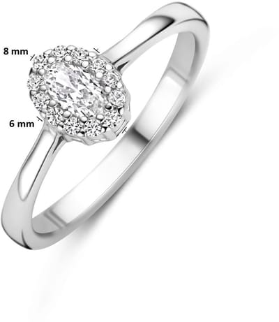Zilveren Gerhodineerde Ring met Zirkonia 1342021 – 925 Zilver