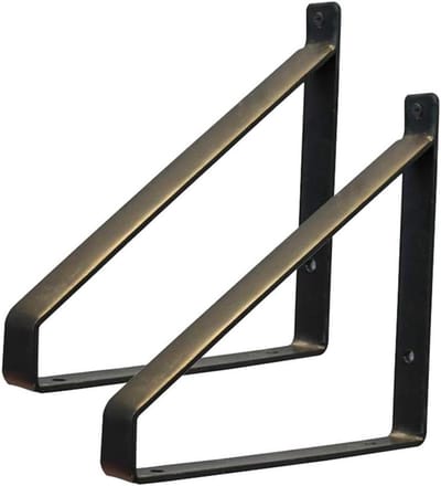 Wandbeugels - Plankdragers Display - Zelf Planken Maken - Driehoekige Vorm - Set van 2 - Goud