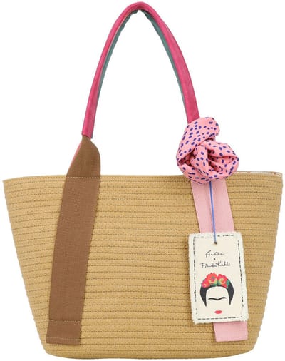 Fritzi aus Preußen schoudertas shopper Fritzi x Frida Kahlo Shopper Happy Summer beige