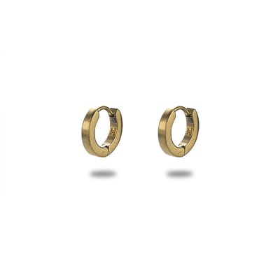 Twice As Nice Oorbellen in goudkleurig edelstaal, oorring 1,2 cm, mat