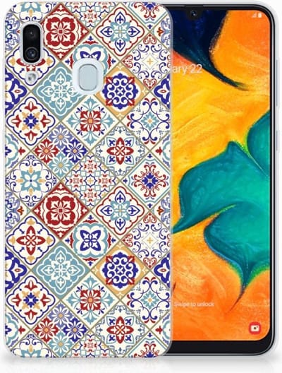 Samsung Galaxy A30 TPU Siliconen Hoesje Tiles Color