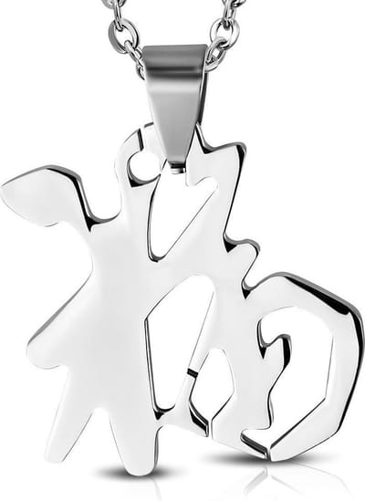 Amanto Ketting Blessing - 316L Staal - Symbool - Zegen - 12x12mm - 45cm
