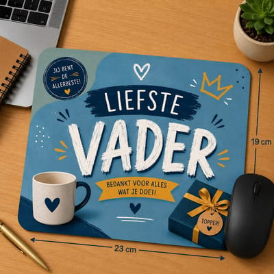 Muismat Liefste Vader – 23 x 19 cm – Cadeau voor Vader – Vaderdag Cadeau – Papa Cadeau – Bedankt Vader