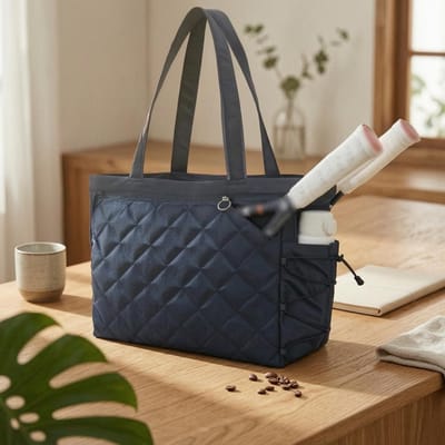 Sac de Tennis Matelassé Compartiment à Chaussures Sac de Tennis Sportif Sac de Sport Fermeture par Fermeture Éclair Supérieure Poches Latérales