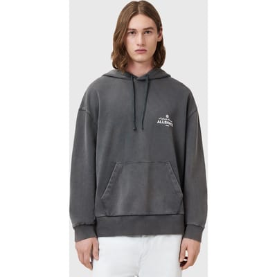 AllSaints Soleil Oth Hoody Washed Black Taglia: XS | Felpe con cappuccio Outlet | Uomo | Nero