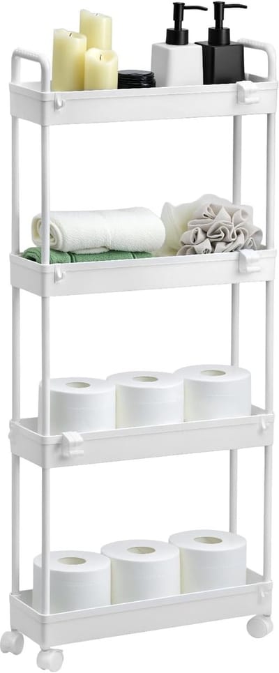 Omgoods - Keuken Trolley met 4 Niveaus en Wielen voor Badkamer en Keuken