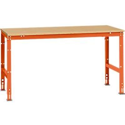 Manuflex werktafel UNIVERSAL Standaard, 1750 x 1000 mm, multiplex natuur, roodoranje