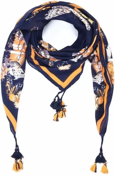 Bijoutheek Sjaal (Fashion) bloemen (80x180cm) Blauw