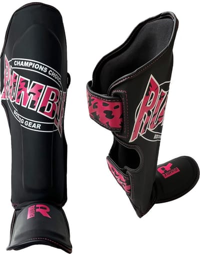 Scheenbeschermers Kickboksen Kinder Rumble Camo Zwart-Roze S