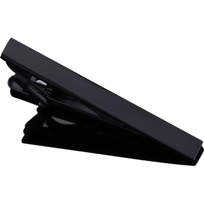 Pince à cravate pour hommes d'affaires de mode, Simple, galvanoplastie, polissage, collier Non allergique, pince de costume Black glossy tie clip black