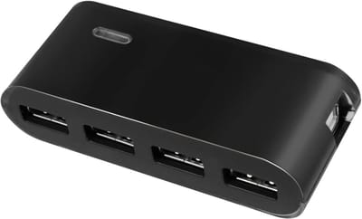 TIM® USB Hub met Voeding - USB Hub - USB Splitter - Zwart - 10cm x 5cm x 2cm