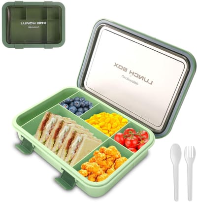 Dailygoods- Lunchbox 1500 ml - Lekvrije Voedselcontainer - 6 Compartimenten - Herbruikbaar - Magnetron- en Vaatwasmachinebestendig - BPA-vrij PP-Materiaal - Bentobox