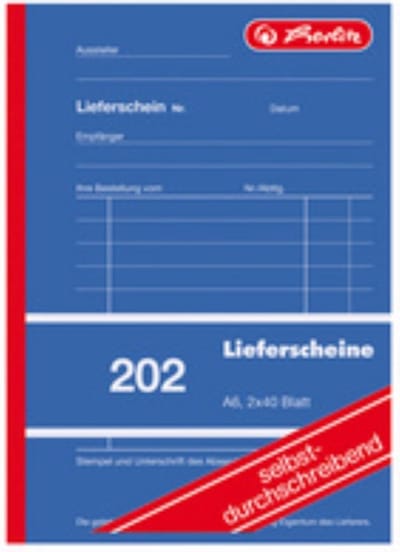 Leveringsbonnenboek 'Leveringsbewijs 202', A6-formaat, 80 vellen