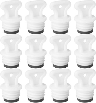 Rubberen Stopper - Kruiken Deksels - Warmte Vasthouden - Lekvrije Afsluiting - 12 Stuks - Wit