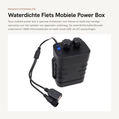 Dailygoods- Batterijhouder 8.4V - Waterdicht - Oplaadfunctie - USB/DC Interface - Geschikt voor 2/4x 18650 Batterijen - Compact en Lichtgewicht - Powerbank