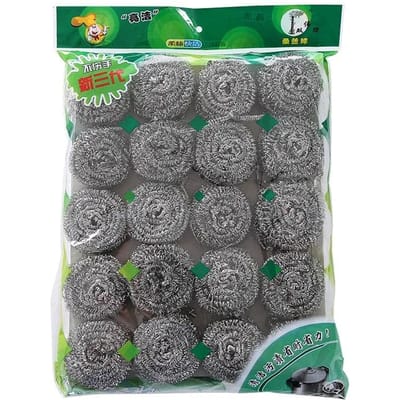 20 stuks Hoog-Zink Draad Stalen Kogel Afwas Reinigingsapparatuur Staalwol Pads Huishoudelijke Keukengerei Benodigdheden gray