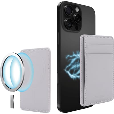 Musthavz Vegan Leather MagSafe Wallet – Magnetische Kaarthouder voor iPhone, platina grey