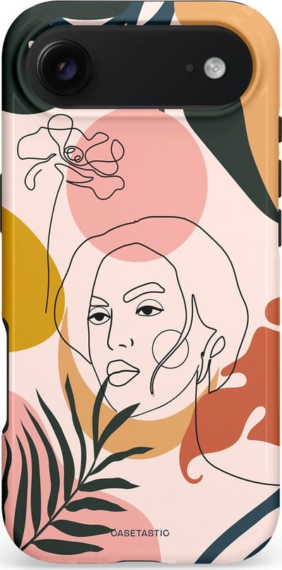 Casetastic hoesje geschikt voor Apple iPhone Air - MagSafe - Dubbellaagse bescherming - Elegantie van binnen - Fashion Case - Perzik Wit Donkergrijs Zilver