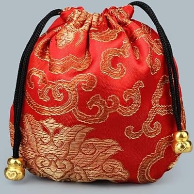 Chinese Stijl Sieraden Tassen Broche Tassen, Character Kralen Armband Opbergtas rood