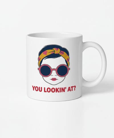 Eigenwijze Mok: You Lookin' At? - Unieke Koffiemok met Attitude