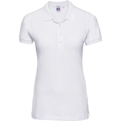 Russell Dames/dames Stretch Short Sleeve Polo Shirt (Wit)