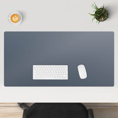 Wallfluent - Granietblauw Bureau Onderlegger - 100x50 cm - Donkerblauw Onderlegger Bureau - Pastel- en aardse kleuren Computer Mat - Bureau Pad - Muis- en toetsenbord mat - Bureauonderlegger Groot