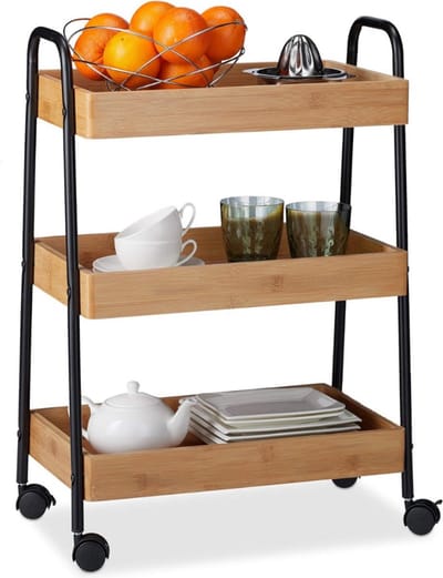 Thuys – Roltafel – Wielen Roltafel – Keukentrolley –70 x 49 x 28cm – Bruin