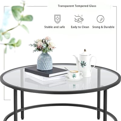Glazen Tafelblad - Tafelbeschermer Rond - Bescherming Bureau - Onbreekbaar Gehard Glas - 90cm - Transparant