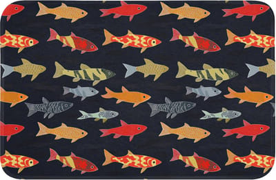 Badmat 60x40 cm - Antislip - Vissen - Patroon - Kleurrijk - Badmatten voor badkamer - Badkamermat - Douchemat - Badkamer mat