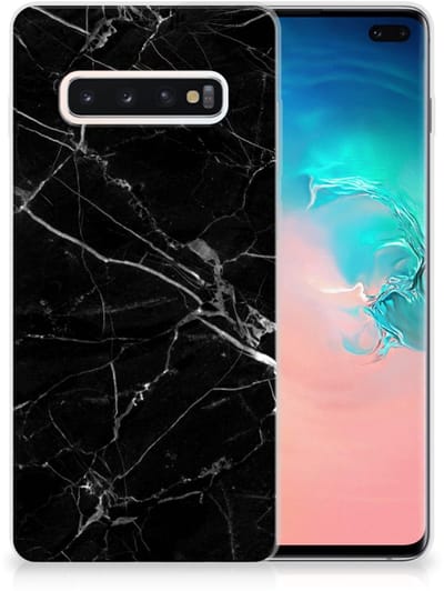 Samsung Galaxy S10 Plus TPU Siliconen Hoesje Marmer Zwart - Origineel Cadeau Vader