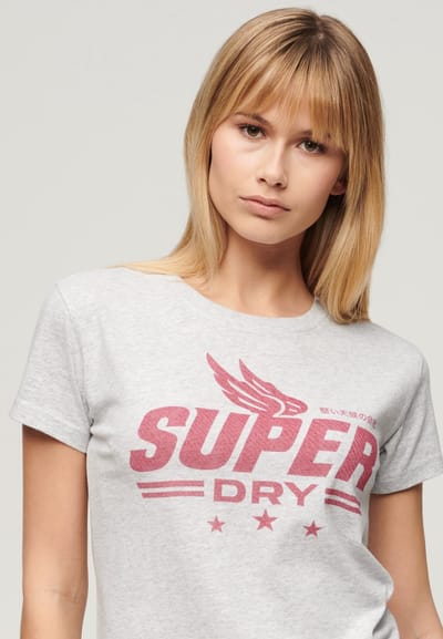 Superdry - T-shirt met Archive Kiss-print - Dames - T-shirts