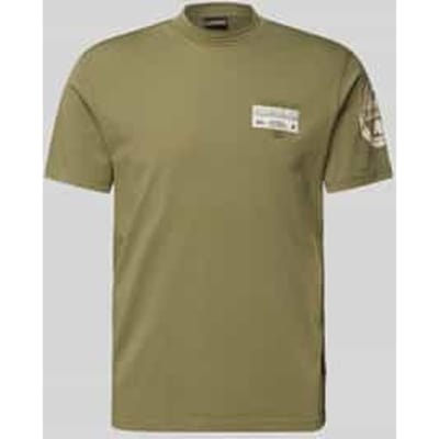 T-shirt met labelpatch, model 'AMUNDSEN'