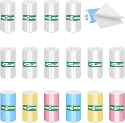 16 Rollen Thermisch Printerpapier voor Kindercamera's en Mini Printers - Zelfklevend, 57 x 25mm, Ideaal voor Foto's en Creatieve Projecten