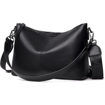 Nieuwe Mode Trendy Zilveren Tas voor Dames Borsttas Trendy Zadeltas Eén Schouder Echt Lederen Tas voor Dames black
