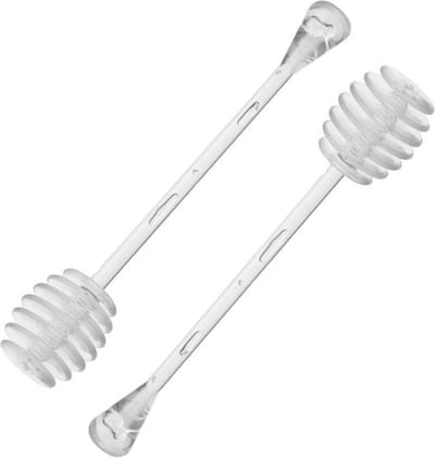 2x Honing lepels van kunststof 17 cm - Keukenbenodigdheden - Honinglepel/honingdipper - Lepel voor honing